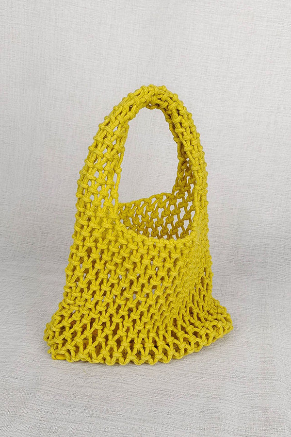 Lazy Style Fishnet Woven Tote Bag