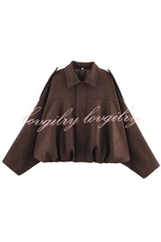 Fashion Lapel Long-sleeved Casual Bomber Jacket