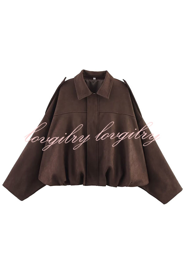 Fashion Lapel Long-sleeved Casual Bomber Jacket