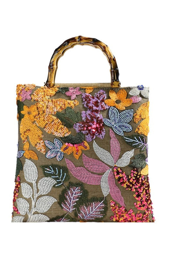 Colorful Sequin Vintage Embroidery Tote Bag