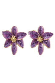 Vintage Colorful Enamel Flower Stud Earrings