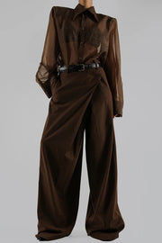 Retro Sheer Loose Long-sleeved Casual Shirt