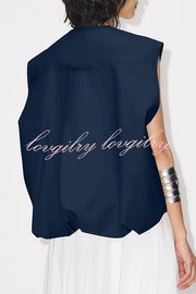 Fashion Zipper Sleeveless Pocket Loose Vest Jacket