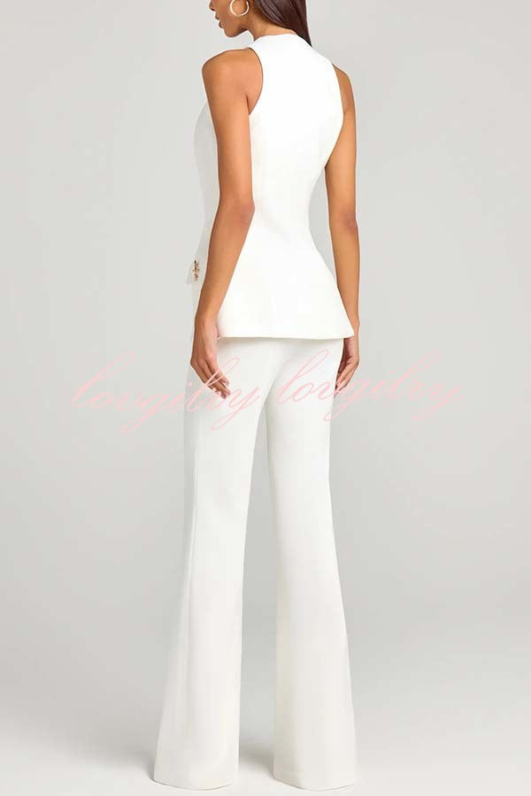 Women Power High Rise Side Zipper Flare Slim Fit Pants