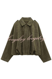Fashion Lapel Long-sleeved Casual Bomber Jacket