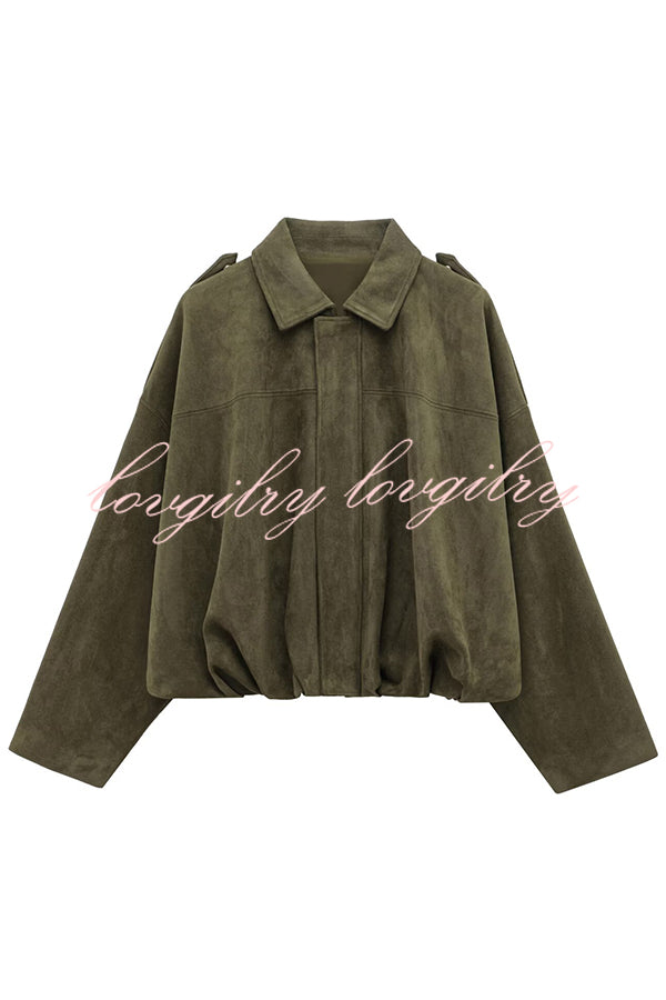 Fashion Lapel Long-sleeved Casual Bomber Jacket