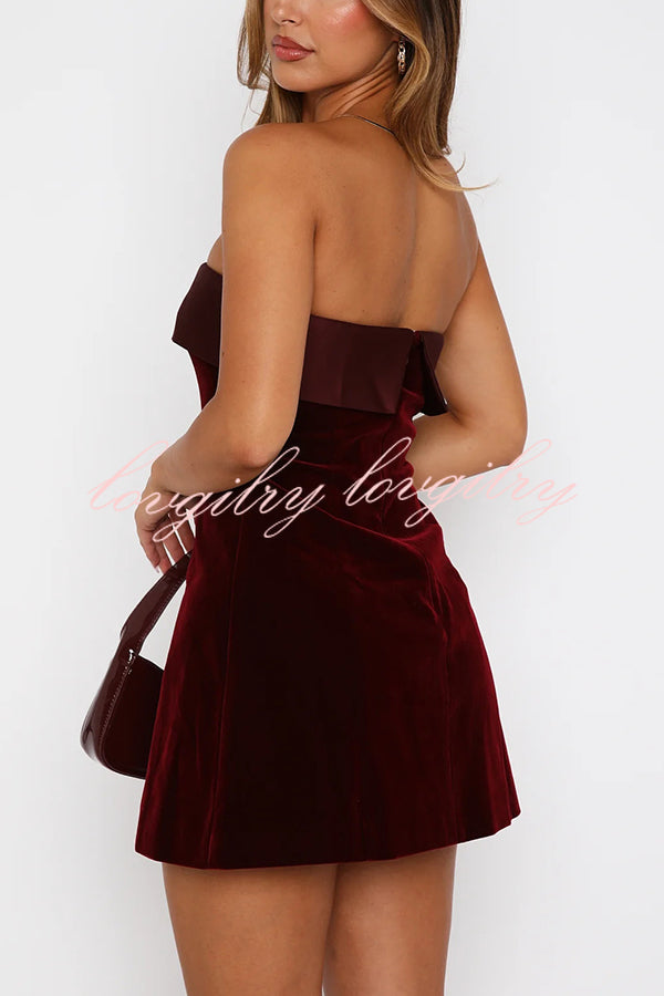 Fashionable and Sexy Strapless Backless Mini Dress