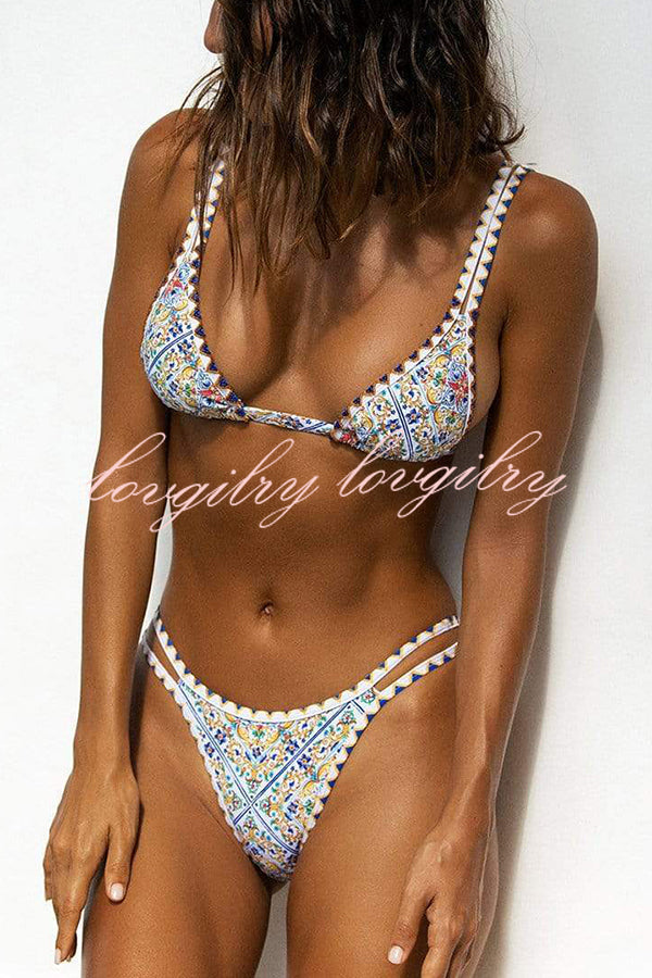 Need A Vacation Sicilian Inspired Print Bikini Set