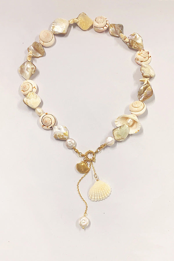 Fashionable Irregular Shell Stitching Necklace