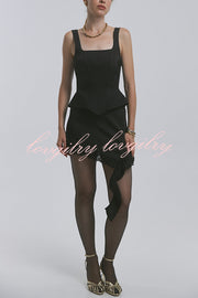 Fashionable Lace Asymmetrical Elegant Mini Skirt