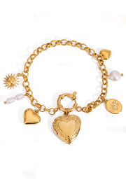 Fashionable Heart Shaped Embellished Bracelet