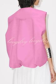 Fashion Zipper Sleeveless Pocket Loose Vest Jacket
