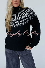 Christmas Thickened Turtleneck Long Sleeve Knitted Sweater