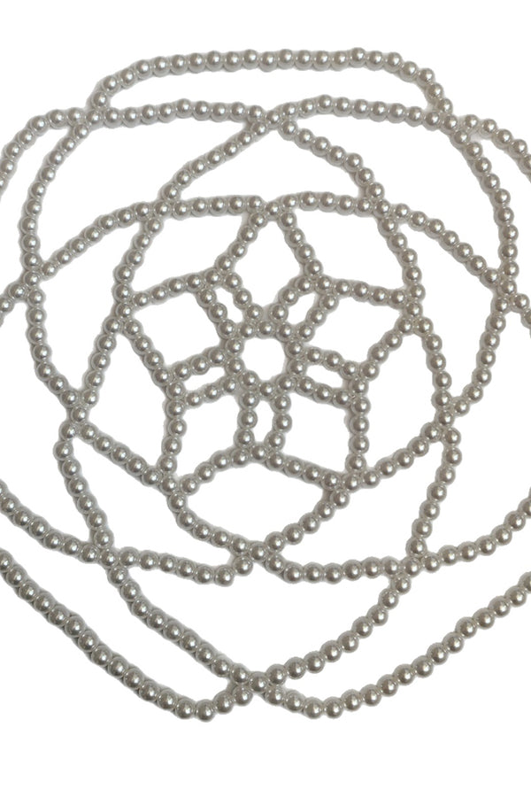 French-style Faux Pearl Openwork Hairnet