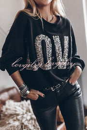 Lots of Love for You Sequin Loose Pullover Top