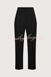 Exquisite and Fashionable High Waist Pocketed Straight Leg Pencil Pants