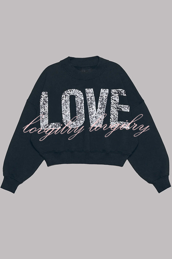 Lots of Love for You Sequin Loose Pullover Top