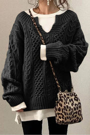 Linen Pattern Casual Knit Sweater