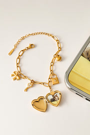 Fashionable Heart Shaped Embellished Bracelet