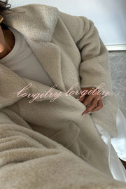 Fashion Lapel Long Sleeve Loose Furry Coat