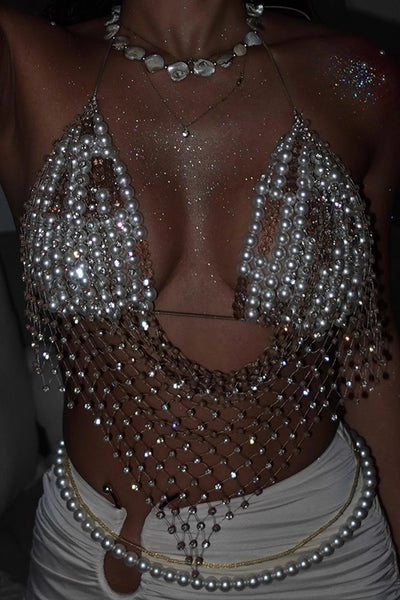 Fashionable Holiday Beach Multi-Layer Pearl Body Chain