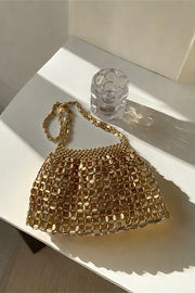 Fashion Handmade Flat Beaded Beaded Woven Handbag Bag