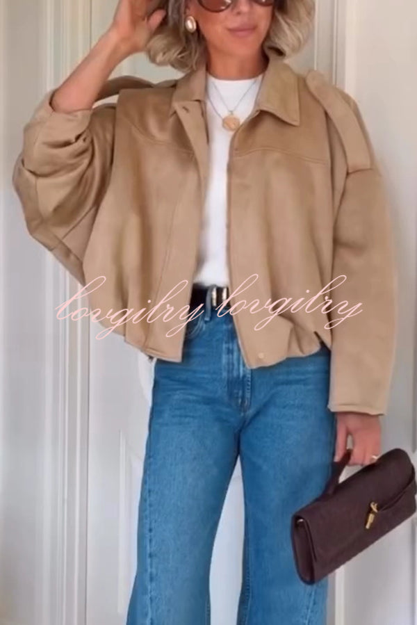 Fashion Lapel Long-sleeved Casual Bomber Jacket