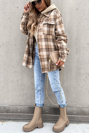 Street Style Chic Plaid Hooded Coat