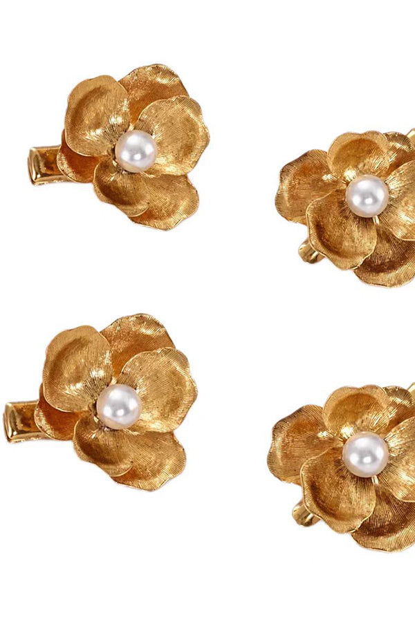 Vintage Court Style Pearl Flower Hair Clip