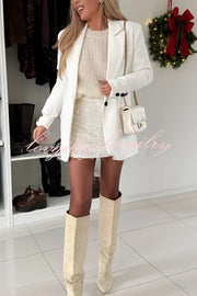 Polished Uptown Velvet Sequin High Rise Elastic Waist Mini Skirt