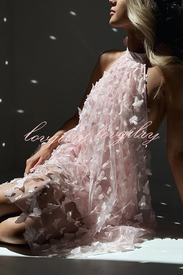 Stylish Backless Bow Elegant Butterfly Loose Mini Dress