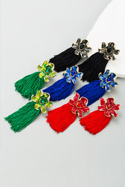 Bohemian Floral Tassel Earrings