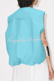 Fashion Zipper Sleeveless Pocket Loose Vest Jacket