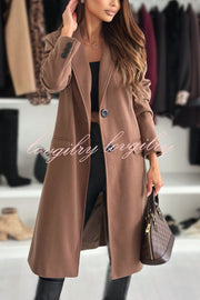 Fashionable Casual Lapel Long Sleeve Single Breasted Loose Coat