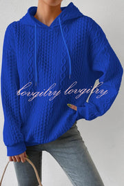 Cozy Texture Pattern Long Sleeve Hoodie