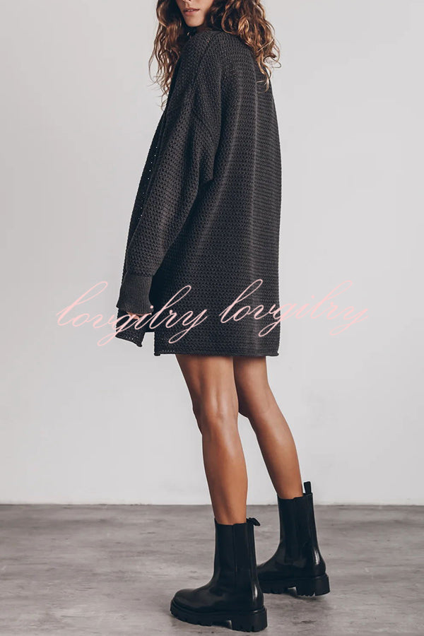 Cup of Cozy Knit Oversized Slit Side Sweater