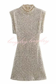 Adorable Sexy Vibes Sequin Wide Sleeve Mini Dress