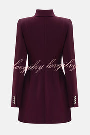 Elegant Long-sleeved Hollowed-out Button-down Slim-fit Mini Dress