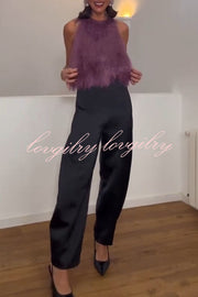 Flowing Elegance Layered Tassels Round Neck Sleeveless A-line Tank