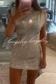 Adorable Sexy Vibes Sequin Wide Sleeve Mini Dress