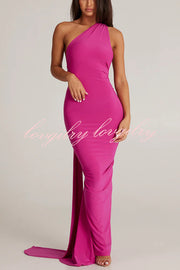 Sexy Backless Pleated Slim Solid Color Sleeveless Elegant Maxi Dress