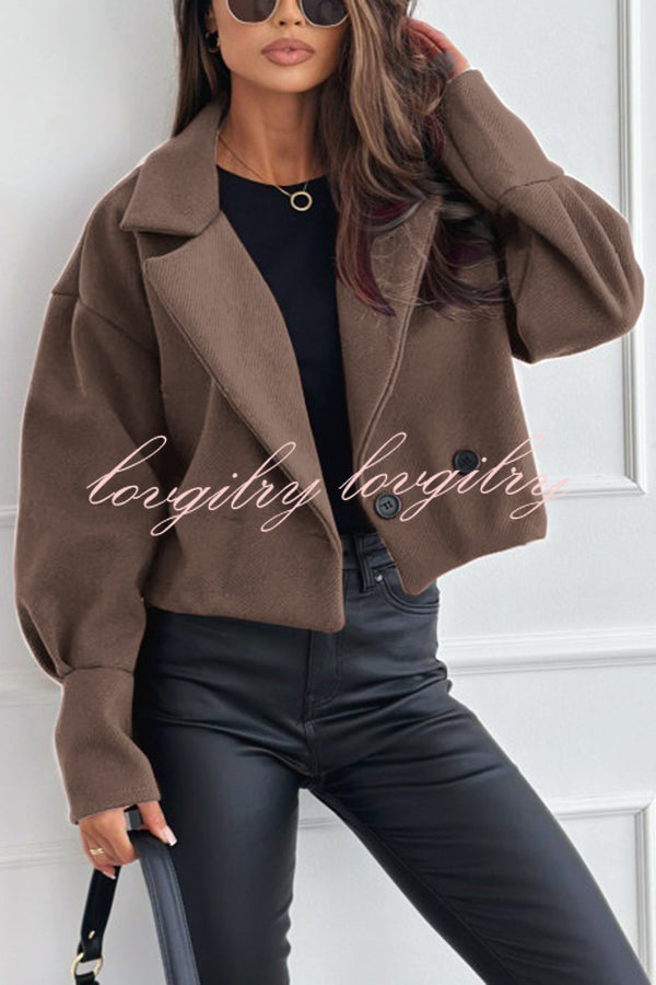 Fashionable Solid Color Lapel Short Blazer