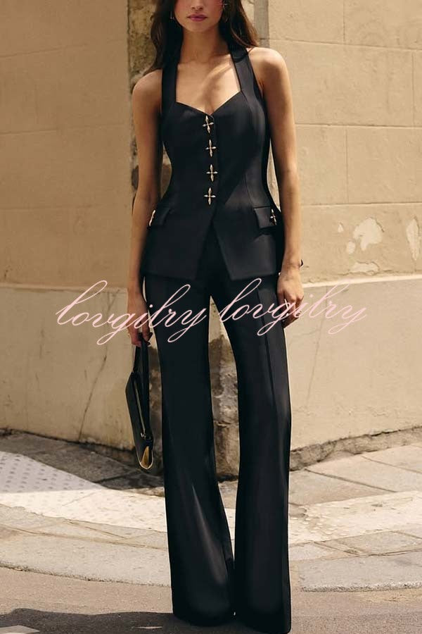 Women Power High Rise Side Zipper Flare Slim Fit Pants