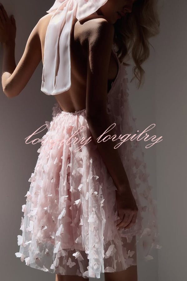 Stylish Backless Bow Elegant Butterfly Loose Mini Dress
