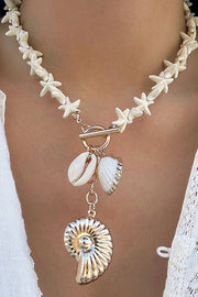 Bohemian Starfish Beaded Mermaid Shell Necklace