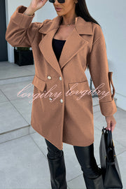 Stylish Lapel Double-breasted Loose Coat