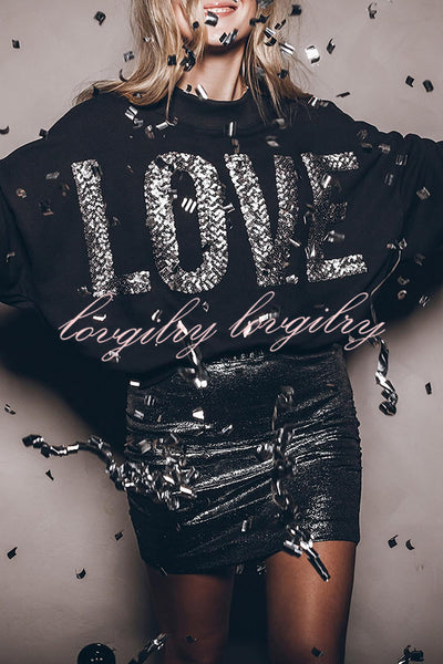 Lots of Love for You Sequin Loose Pullover Top