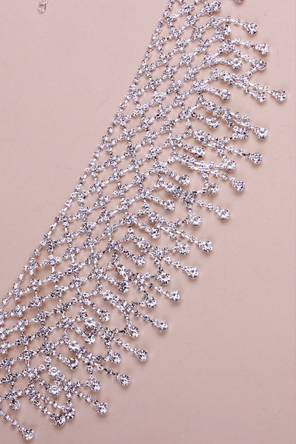 Rhinestone Tassel Sexy Necklace
