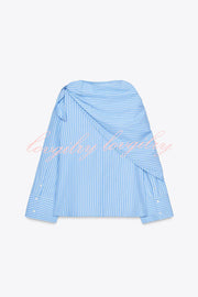 Meliora Striped Multi Position Scarf Long Sleeve H-line Shirt