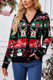 Christmas Loose Long Sleeve Casual Knitted Cardigan